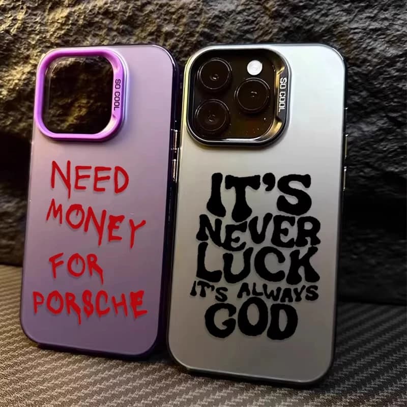 Phone Case Esthetic English Letter for iPhone 17 Air 16e 16 Pro Max 15 14 Plus 13 12 Mini 11 Pro Rear Shock Silicone Cover