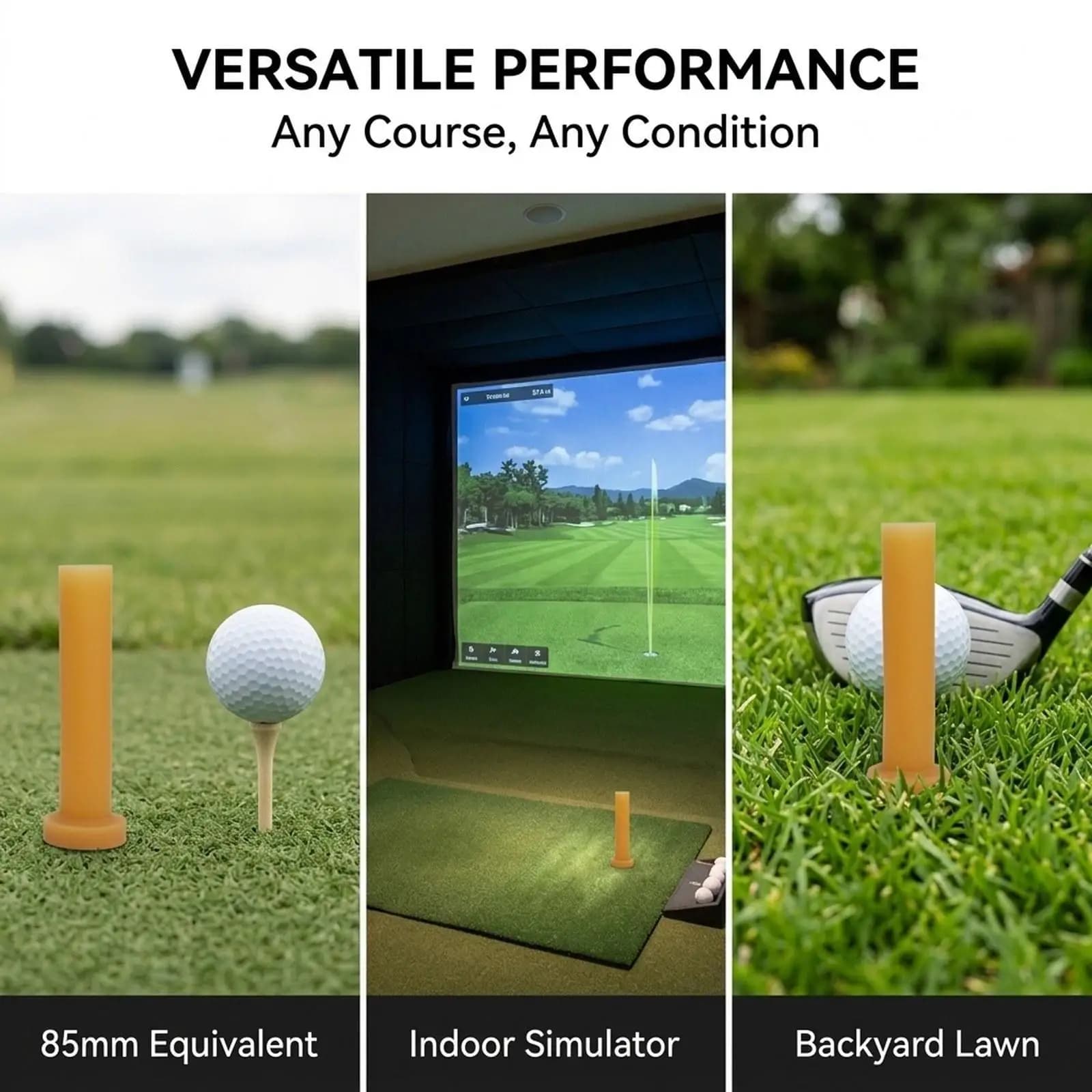 Rubber Golf Tee Professional Backyard Chipping Outdoor Golf Ball Holder Golf Simulator Tee Golfer Equipment for Driving Range