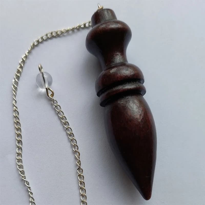 Pendolo in legno per divinazione Dowsing Penduli in legno egiziano naturale con testimone Meditazione Dowser Penduli spirituali X145