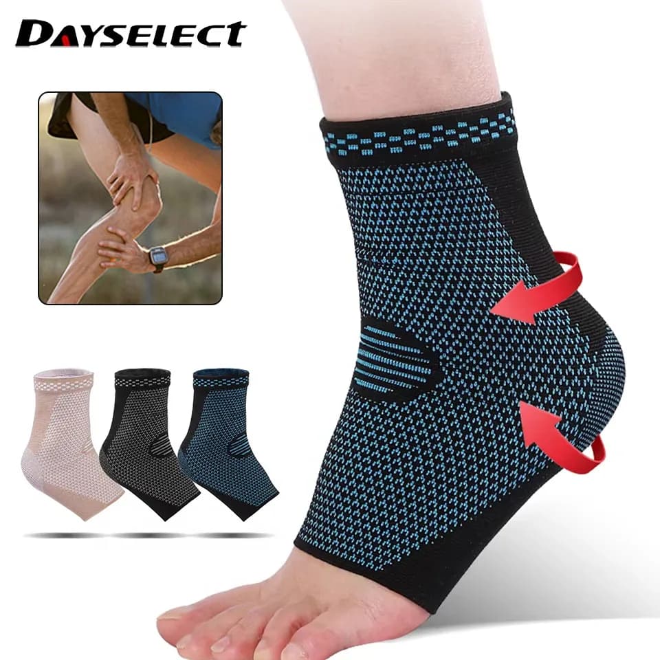 1 pz supporto per caviglia traspirante assorbe la protezione della pressione del sudore distorsione articolare avvolgimento elastico protezione per caviglia in nylon lavorato a maglia uomo donna