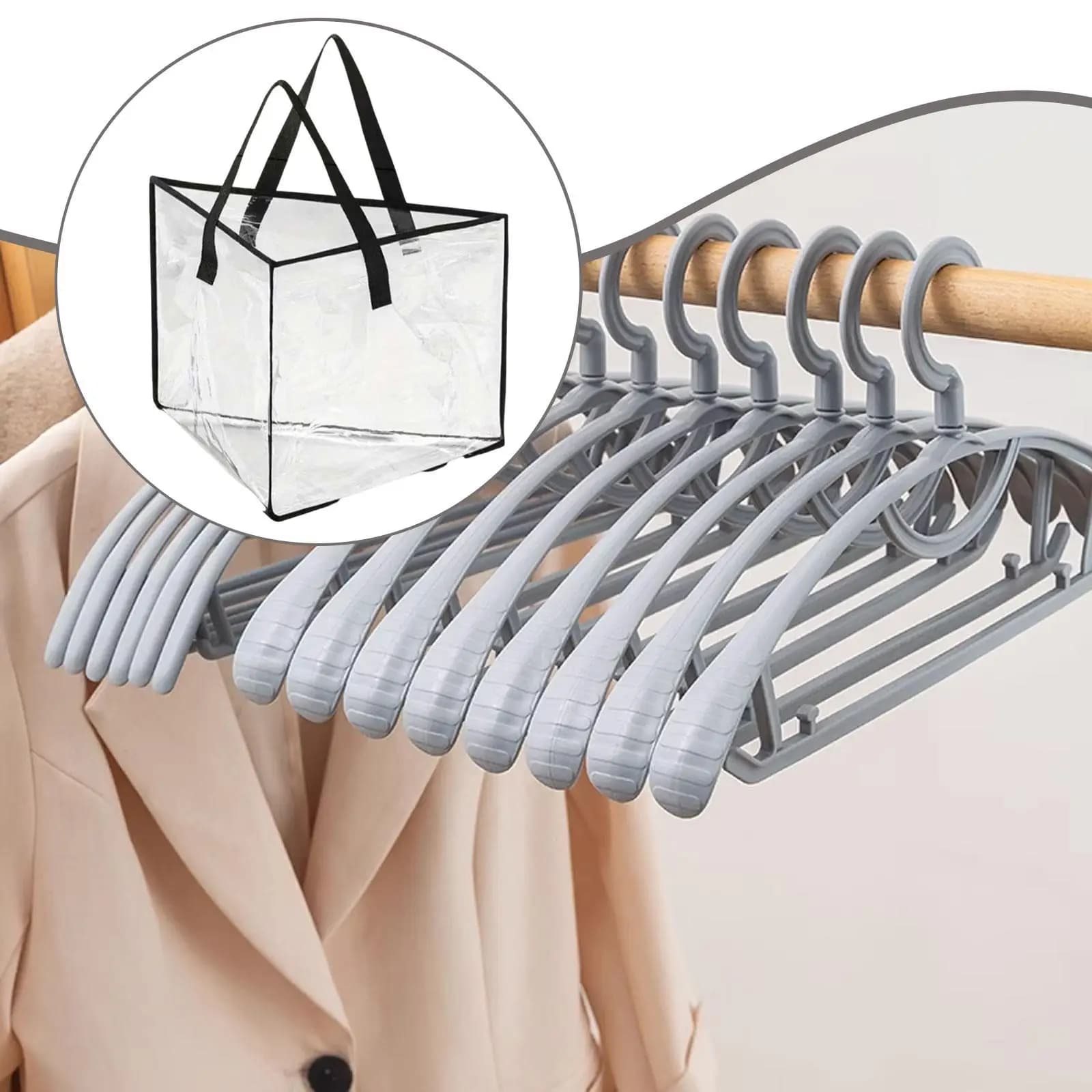 Organizzatore per Armadio, Borsa Portaoggetti Pieghevole a Triangolo per Lavanderie e Guardaroba, Organizzatore per Appendiabiti