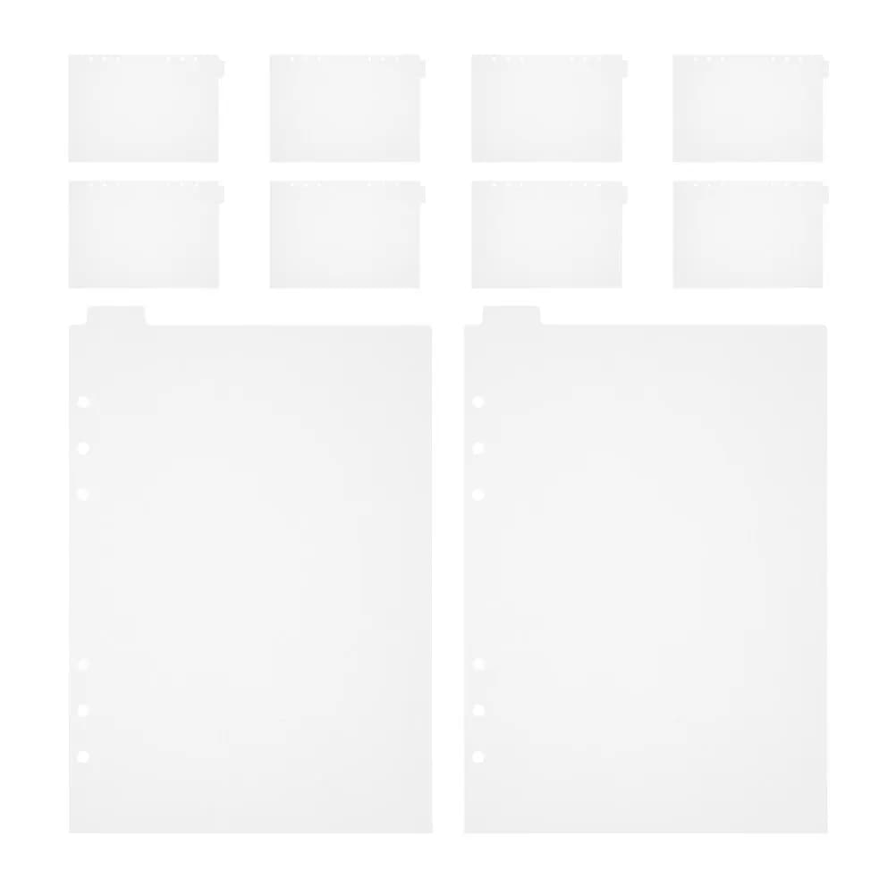 10Sheets PVC Binder Dividers with Write-on Tabs for Notebooks Journals Planners Office School Organization Index Classification
