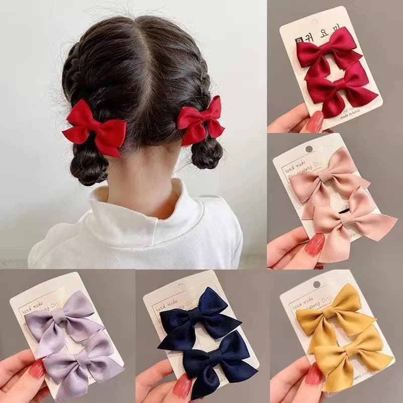 Set of 2 Hair Clips with Princess Flakes for Women and Girls, Handmade Hair Accessories with Tapes and Fiocchetti