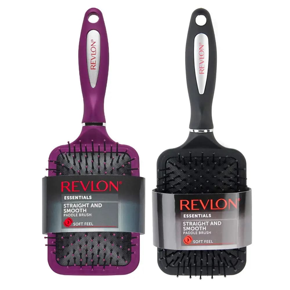 Set di Spazzole per Capelli con Impugnatura Morbida per Lisciare e Ammorbidire, Nero e Viola