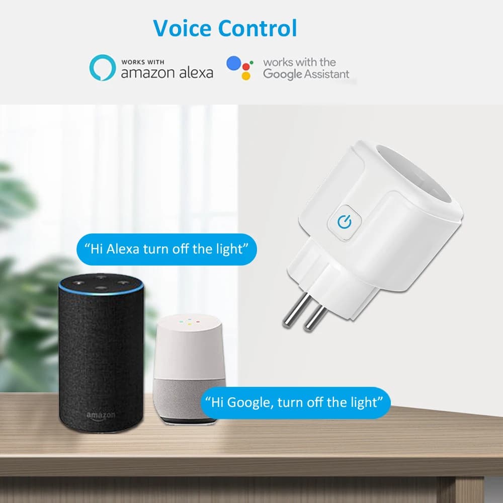Smart WiFi 16A/20A socket with Consumption Monitoring, Voice Control and Smart Life App for Alexa Google Home