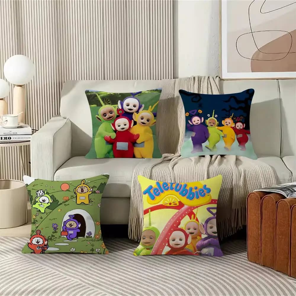 Decorative cushion cover with Teletubbies characters, for sofa and home decor