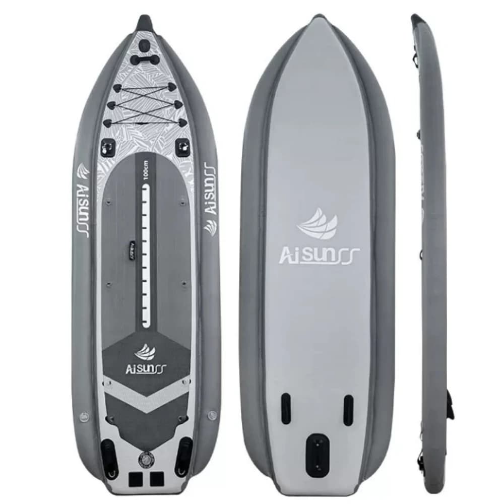 Kayak Gonfiabile da Pesca SUP, Tavola da Paddle Rinforzata per la Pesca in Mare con Portacanne, Piattaforma Stabile per la Pesca a Spinning