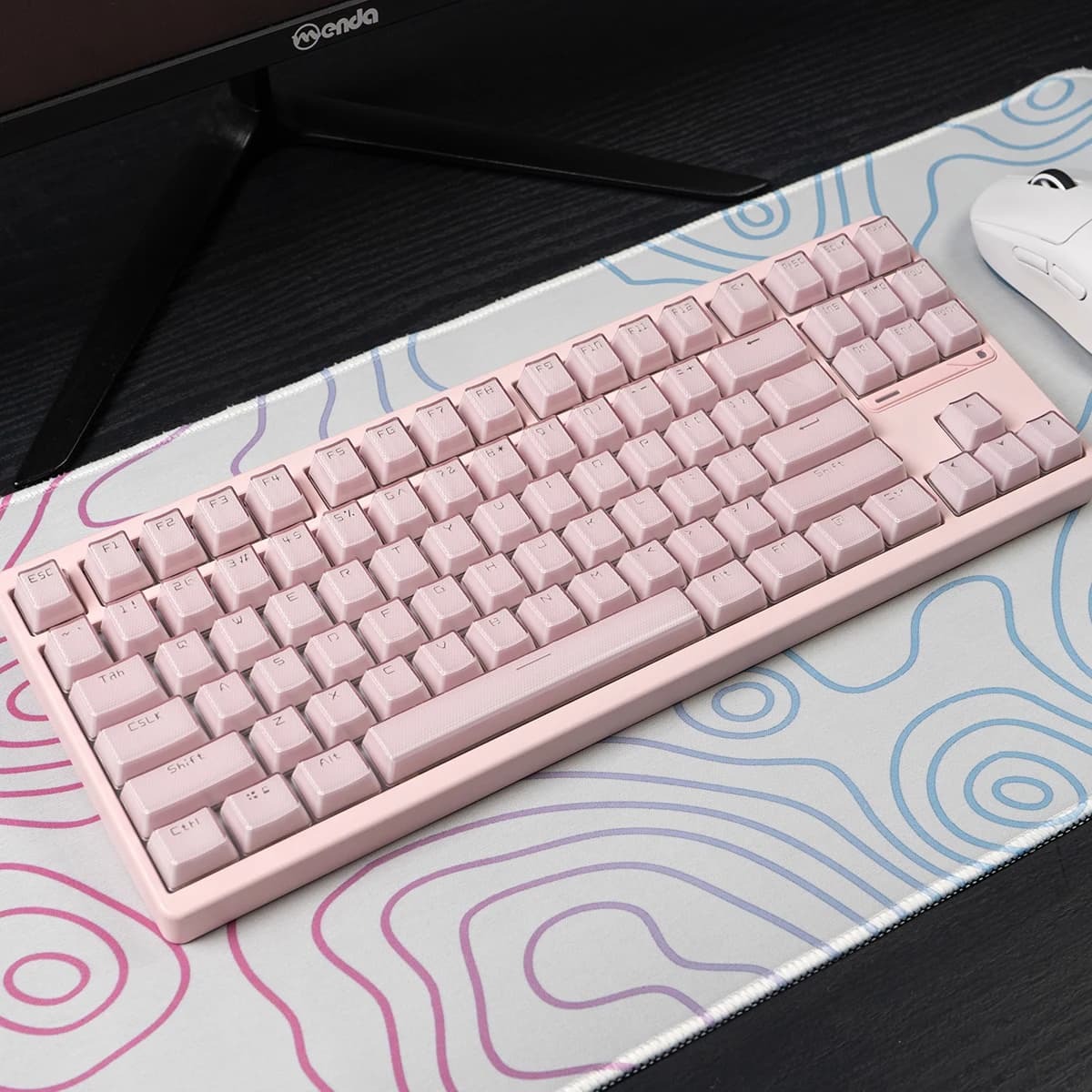 Crystal Keycaps OEM Height ABS Double Shot Semi Transparent Black White Pink Purple Yellow for Mechanical Keyboard