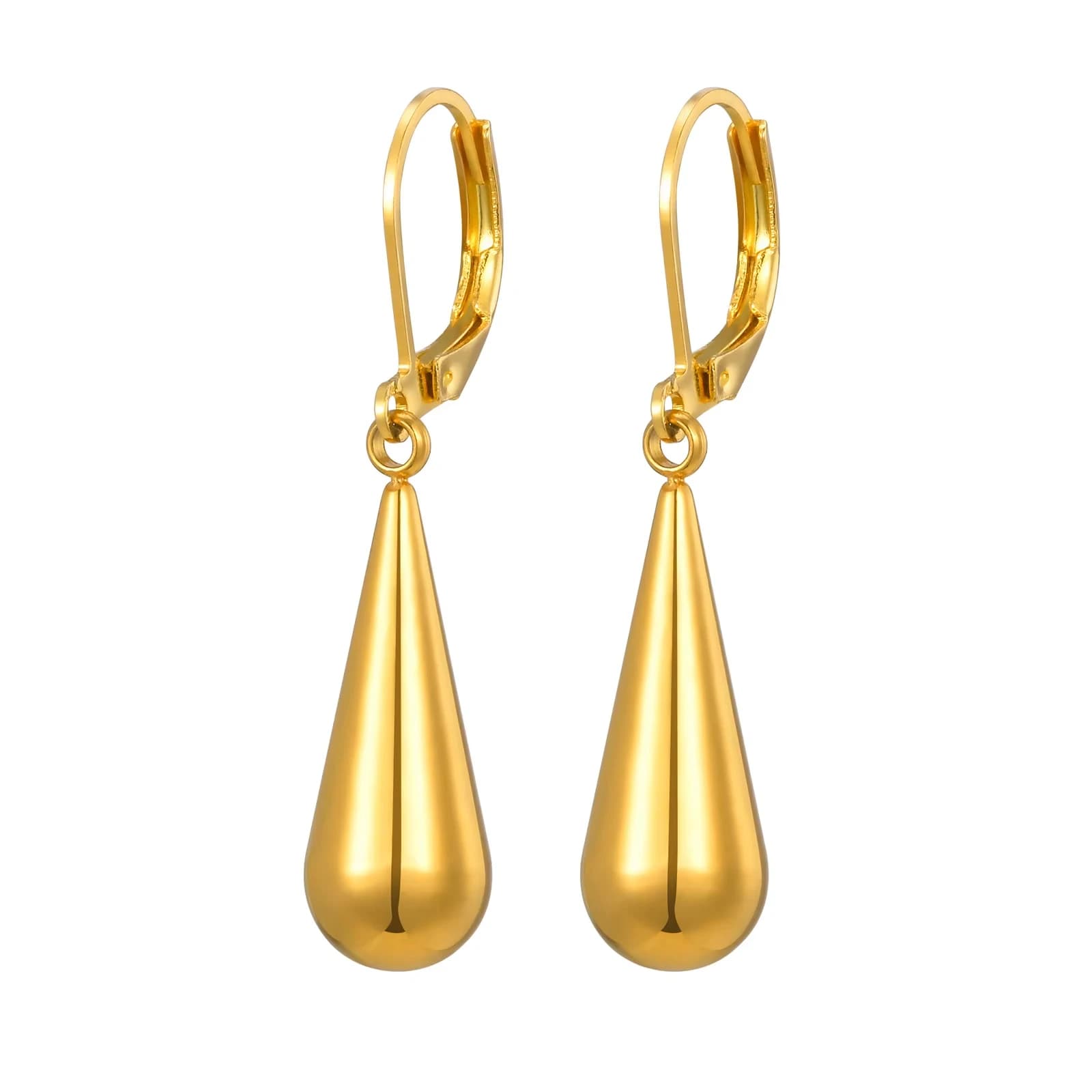 Orecchini pendenti vintage da donna, orecchini a bottone spessi e spessi lucidi in metallo impermeabile in acciaio inossidabile, regali di gioielli di moda