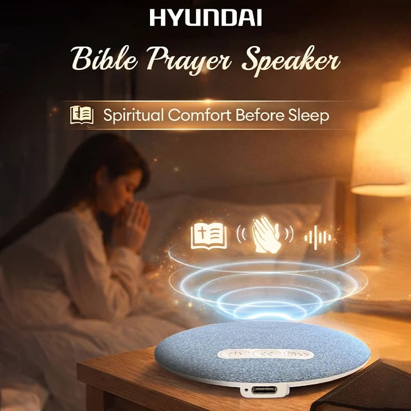 HYUNDAI S-1 Bible AI Prayer Pillow Speaker Bluetooth 6.0 Wireless Sleep Speaker with Timer Ultra-Thin Audiolibro Sleep Aid Audio