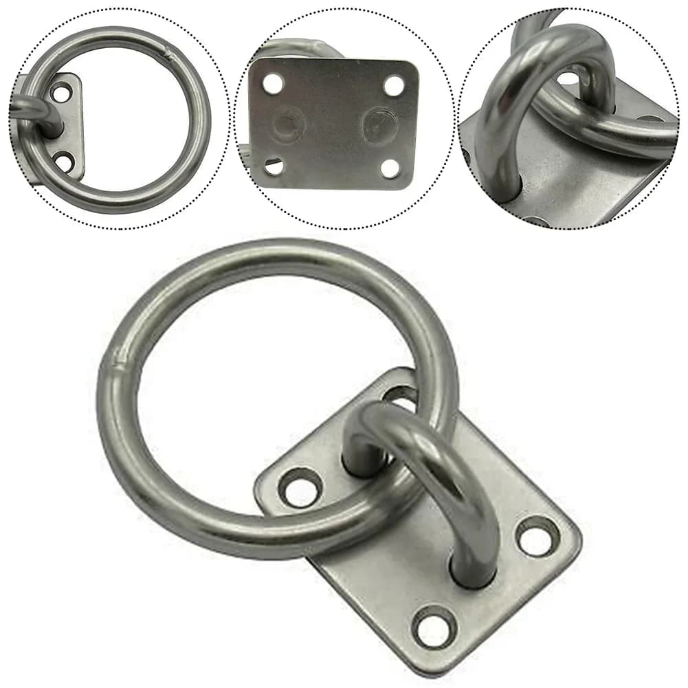 Piastra oculare marina in acciaio inossidabile con anello - Accessorio universale per cabina per barca, resistente alla ruggine per fissaggio e stoccaggio stabili della corda