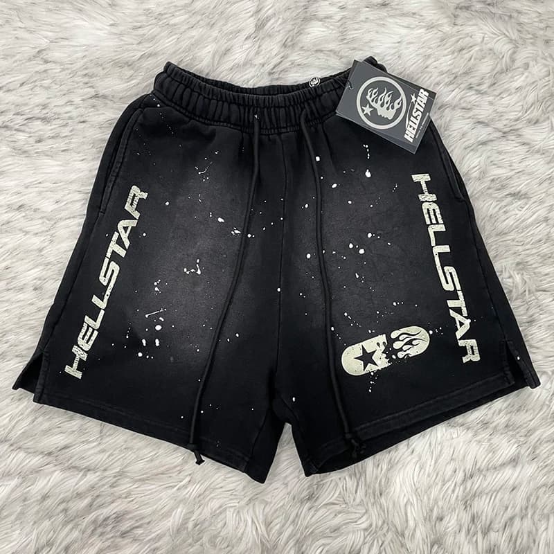 Hellstar Studios Sports Flame Casual Shorts for Men And Women Washed Short Pants Youthful Vitality Style Daily Wear Autumn Se...