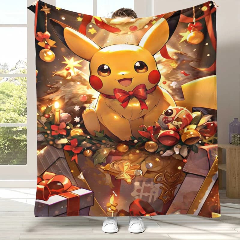 Coperta in flanella Pikachu Pokemon in 6 stili, coperta in peluche ultra morbida e calda per la casa, la camera da letto, il divano, l'ufficio, il campeggio, il picnic, come regalo