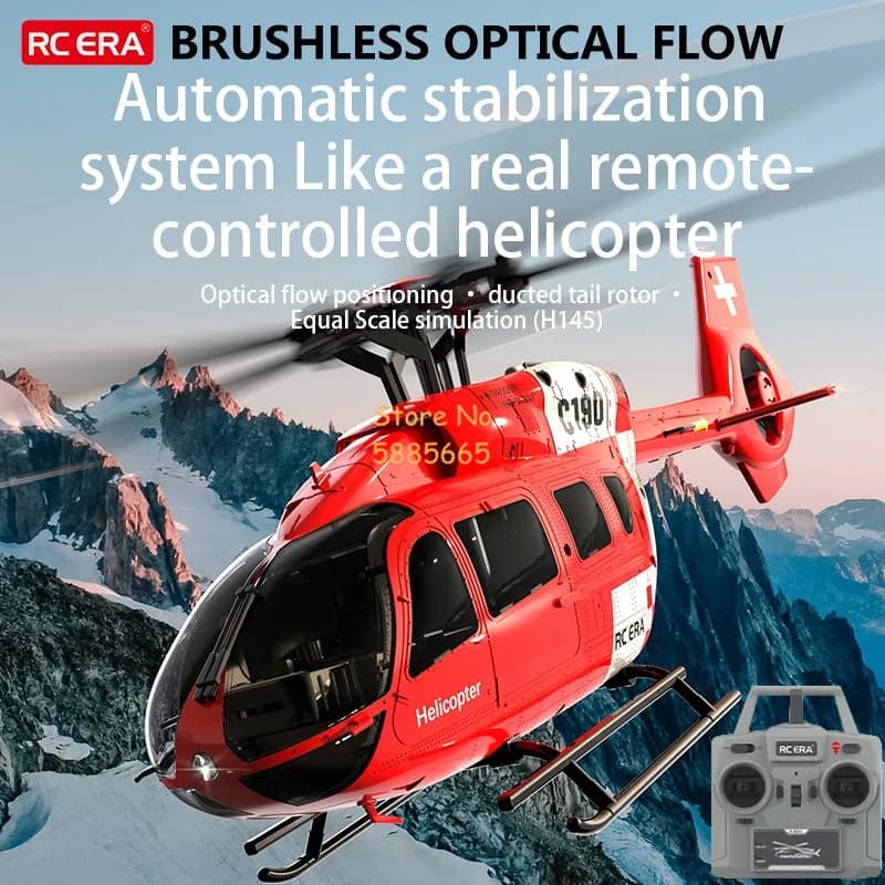Elicottero RC Professionale Brushless con Simulazione, 6 Canali, Giroscopio a 6 Assi, Flusso Ottico, Mantenimento dell'Altitudine, Senza Flybar