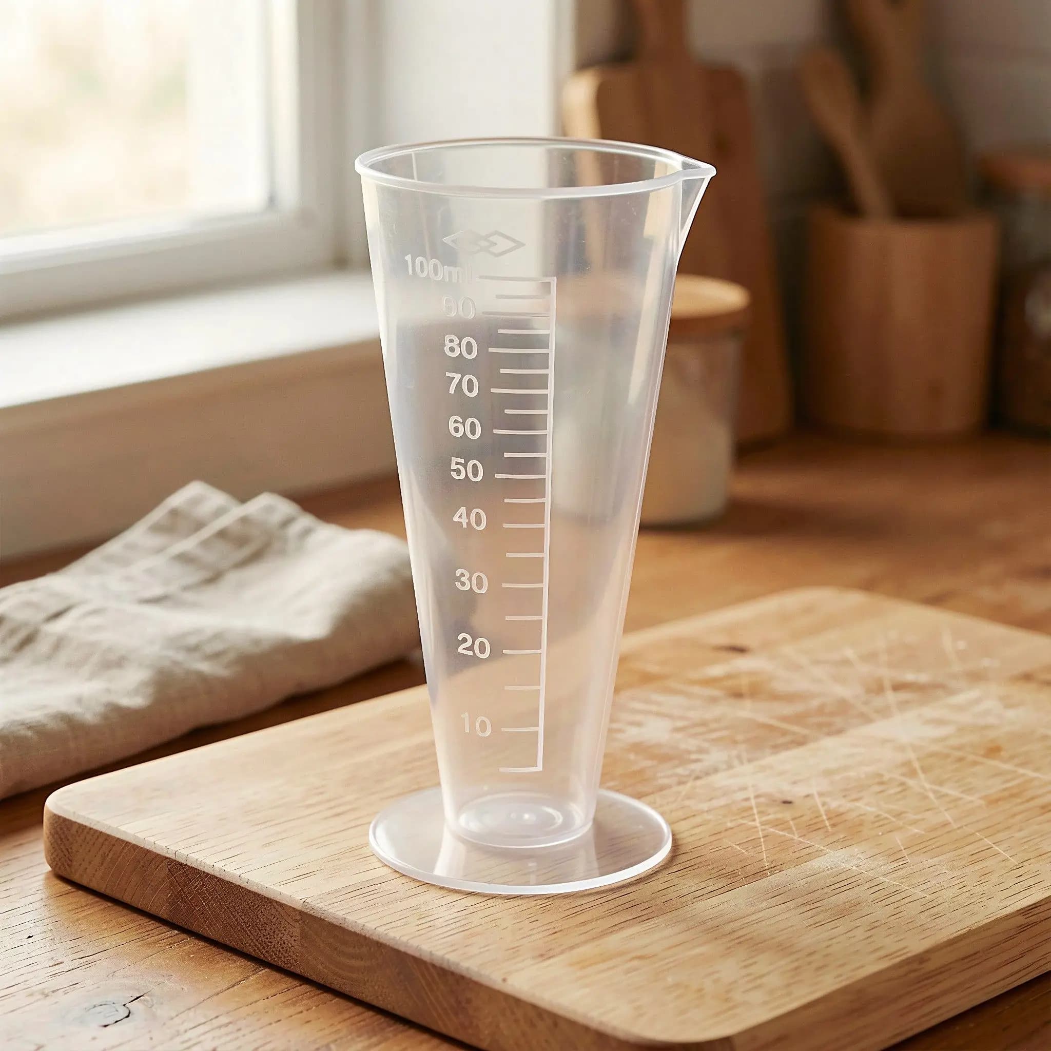 100Ml Transparent Plastic Graduated Measuring Beaker Food Grade Cup Kitchen Laboratory Container for Flour Sugar Liquid