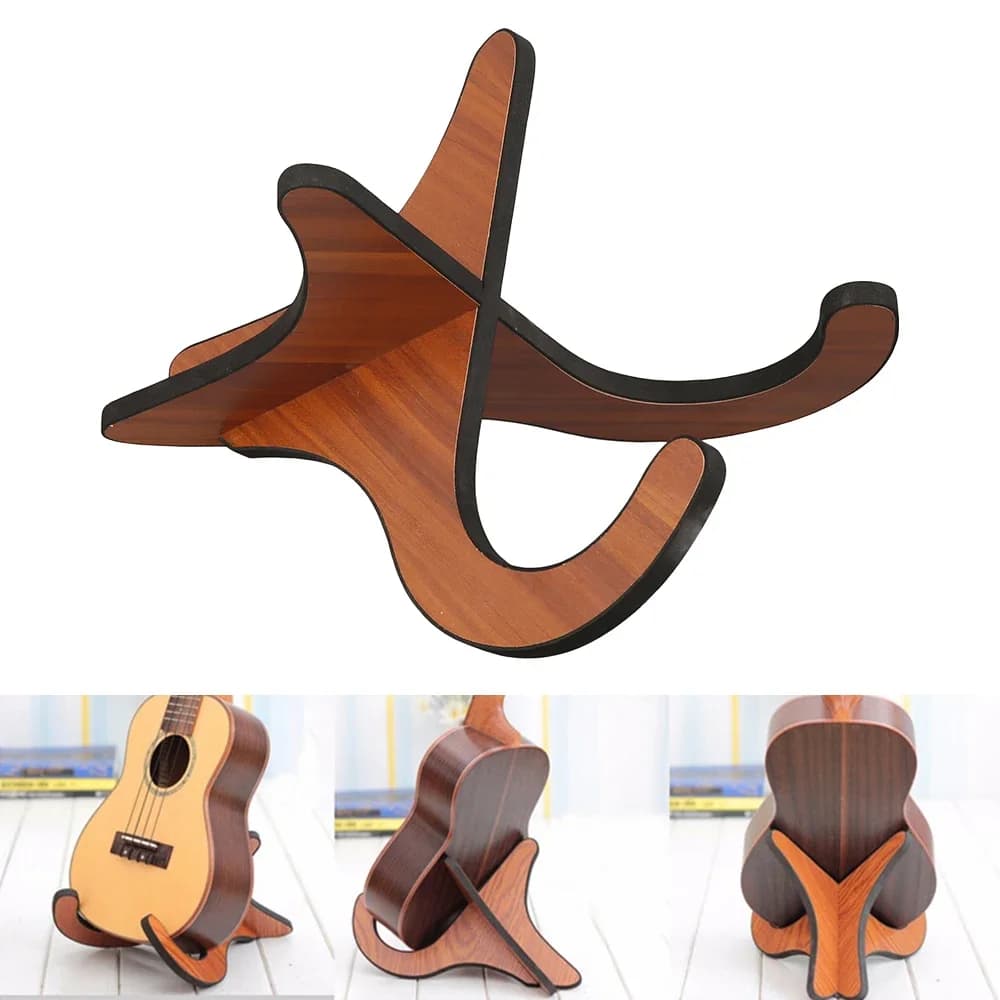 Supporto per ukulele 1PC - Supporto pieghevole portatile con cornice a X per ukulele acustico, accessorio da palco per espositore imbottito antiscivolo