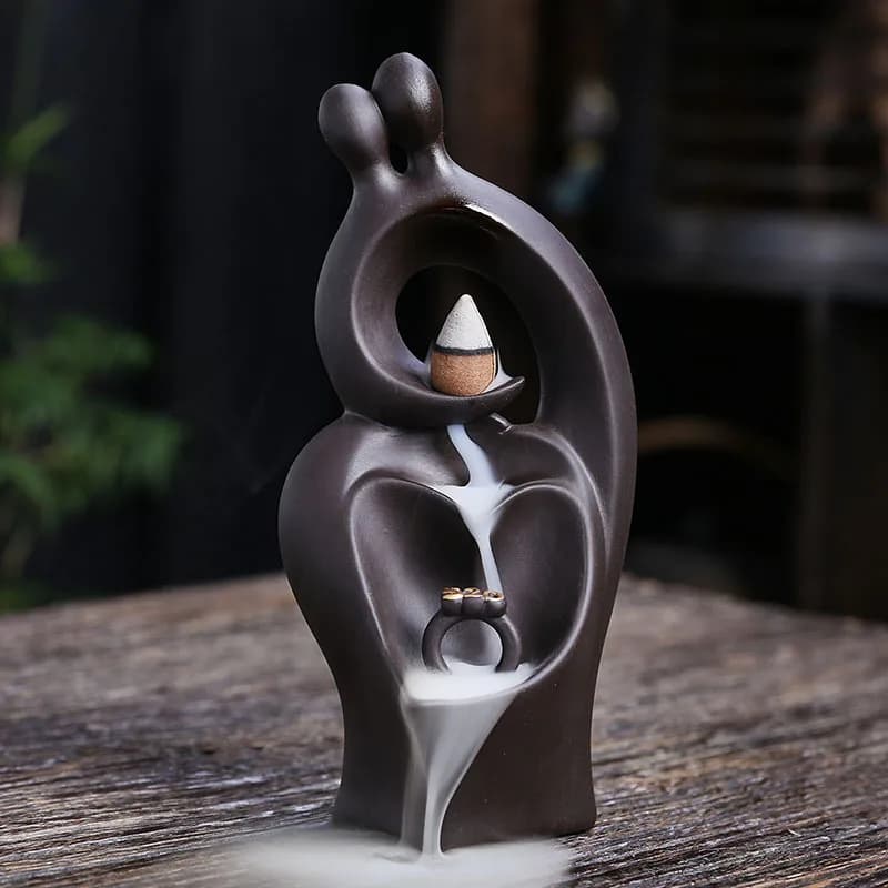 Purple Clay Backflow Incense Burner Home Decor Creative Valentine's Day Heart Shape Backflow Incense Burner