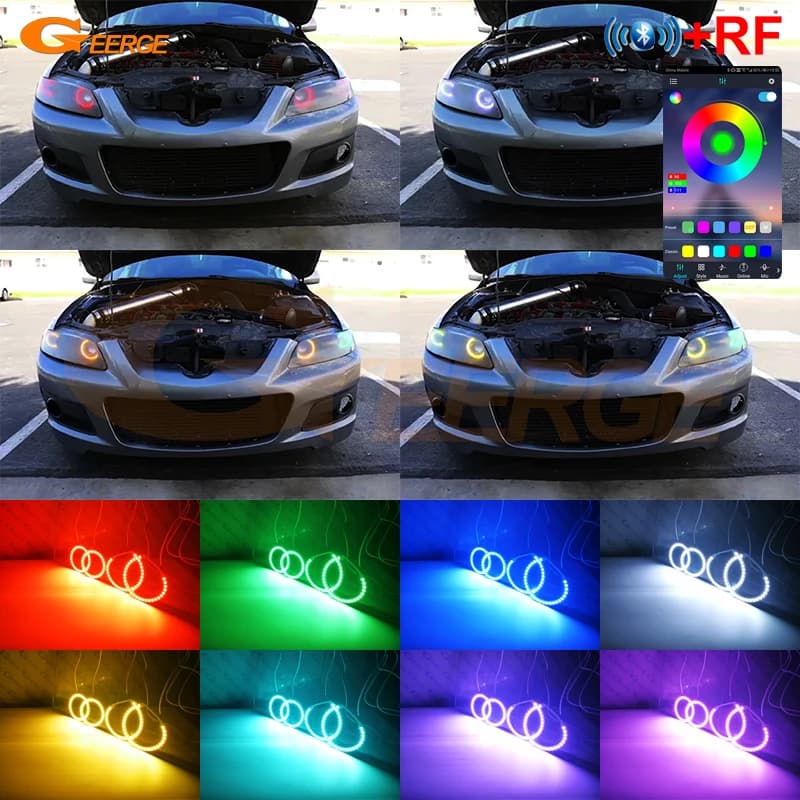Per Mazda 6 Mazda6 Mazdaspeed 6 Atenza GG BT App RF Telecomando Multi-Color Ultra Luminoso RGB LED Angel Eyes Kit Halo Anelli