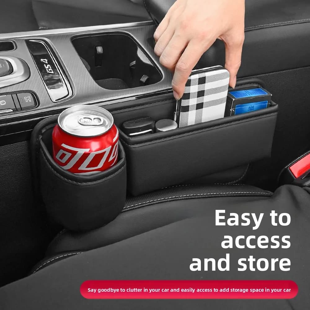 Scatola portaoggetti per riempimento spazi vuoti per seggiolino auto, portafoglio, chiavi, carte, telefono con portabicchieri, articoli vari, vassoio ordinato, accessori per organizer multifunzionali