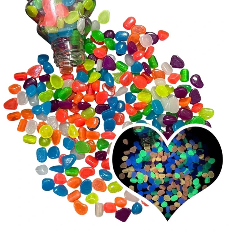 100/300pcs Glow In The Dark Pebbles, Resin Luminous Stones For Landscape, Garden Paths, Potted Plants, Parks, Aquarium Decor,