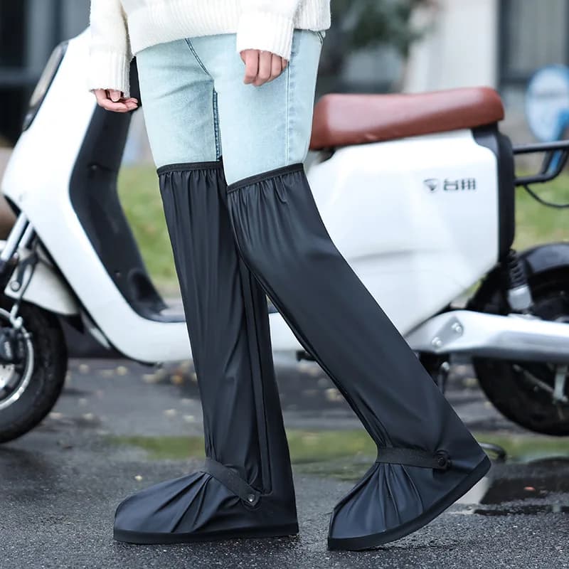 Copriscarpe Impermeabili per Ciclismo e Motociclismo, Sopra il Ginocchio, Riutilizzabili, Antiscivolo, per Escursionismo e Pioggia
