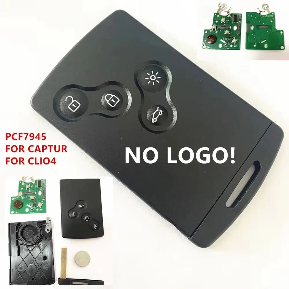 NESSUN LOGO! 5 pz/lotto 4 Pulsante clio4 Chiave Senza Chiave Dell'automobile Smart Card A Distanza 433 MHz 4A Chip per Rena Clio IV 4 Captur chiave 2009-2017