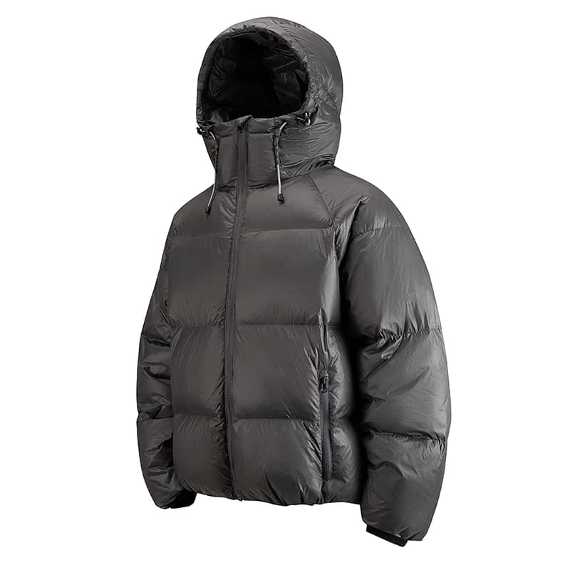 Men's Casual Hooded down Jacket Winter Warmth Fashionable Cozy Elastic Cuff Sleeve 2025 Simple Style Cold Proof Outerwear