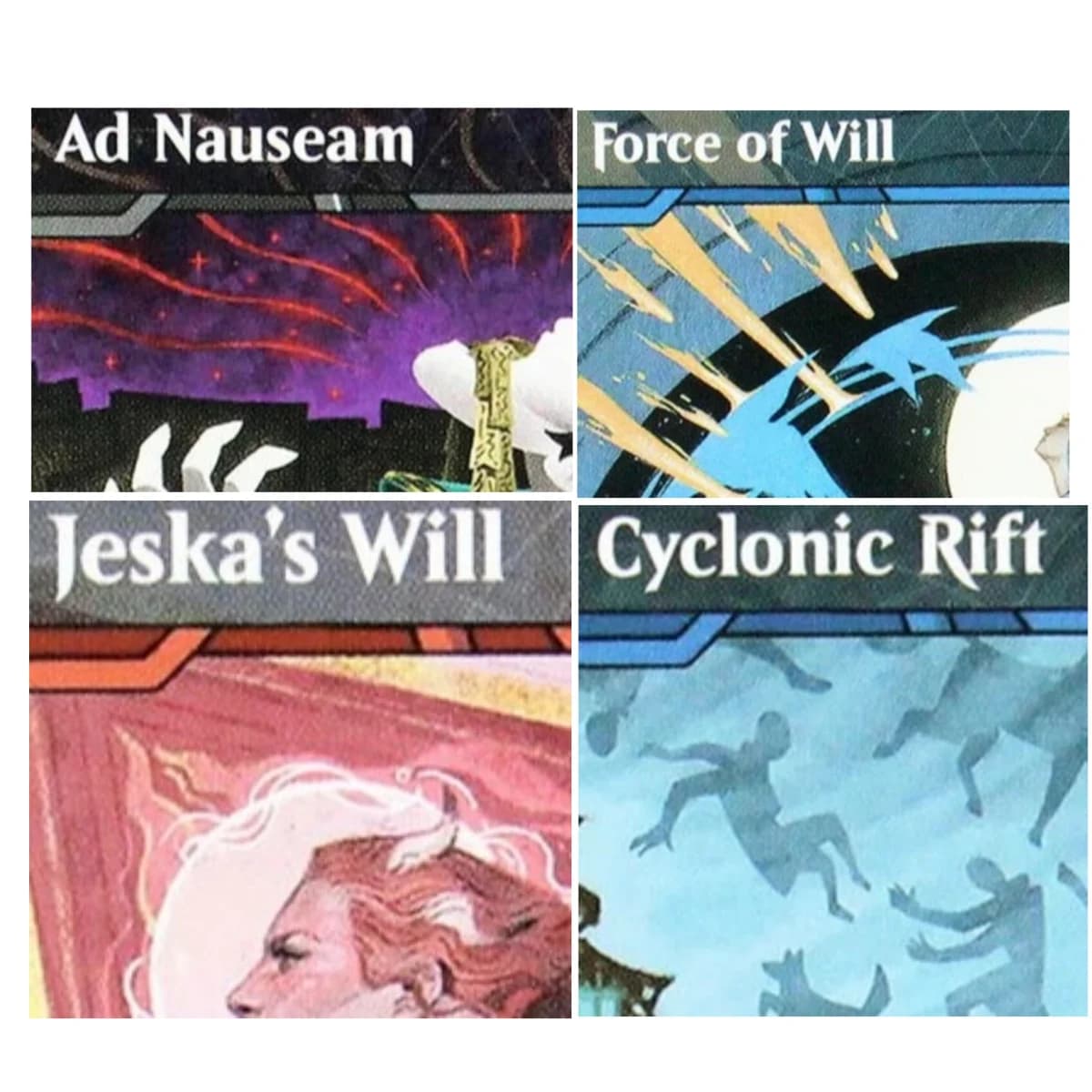 Carte Proxy Magiche SOS/SOA/SOC [Force of Will/Jeska's Will/Cyclonic Rift] di Alta Qualità per Giochi da Tavolo e Carte Collezionabili