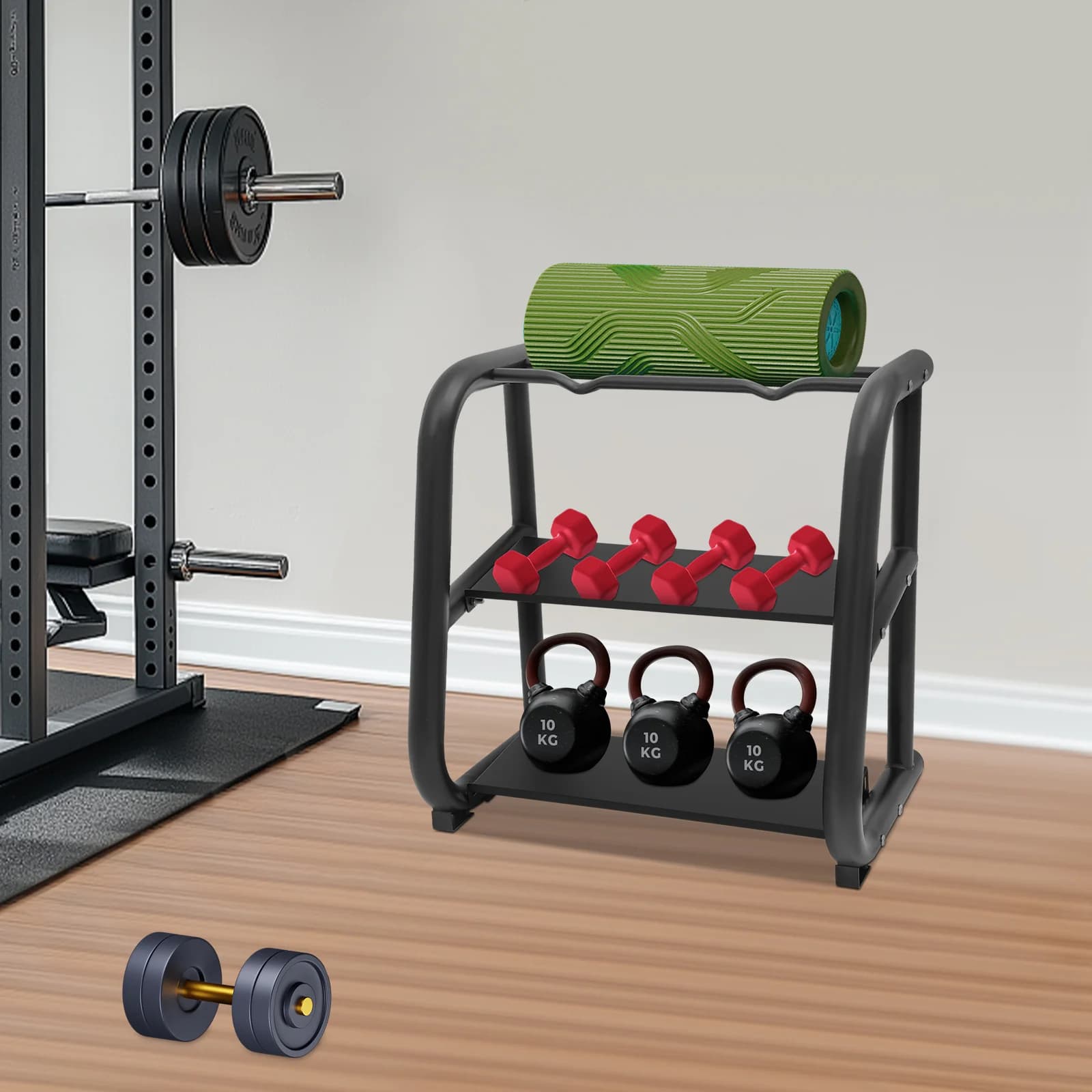Kettlebell dumbbell holders Multifunction weight support for 220 pounds heavy loads for home gym fitness equipment organizer