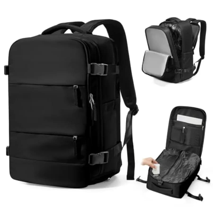 Zaino da Viaggio con Sistema di Compressione Sottovuoto e Pompa, Approvato per il Volo, 18x14x8 Pollici