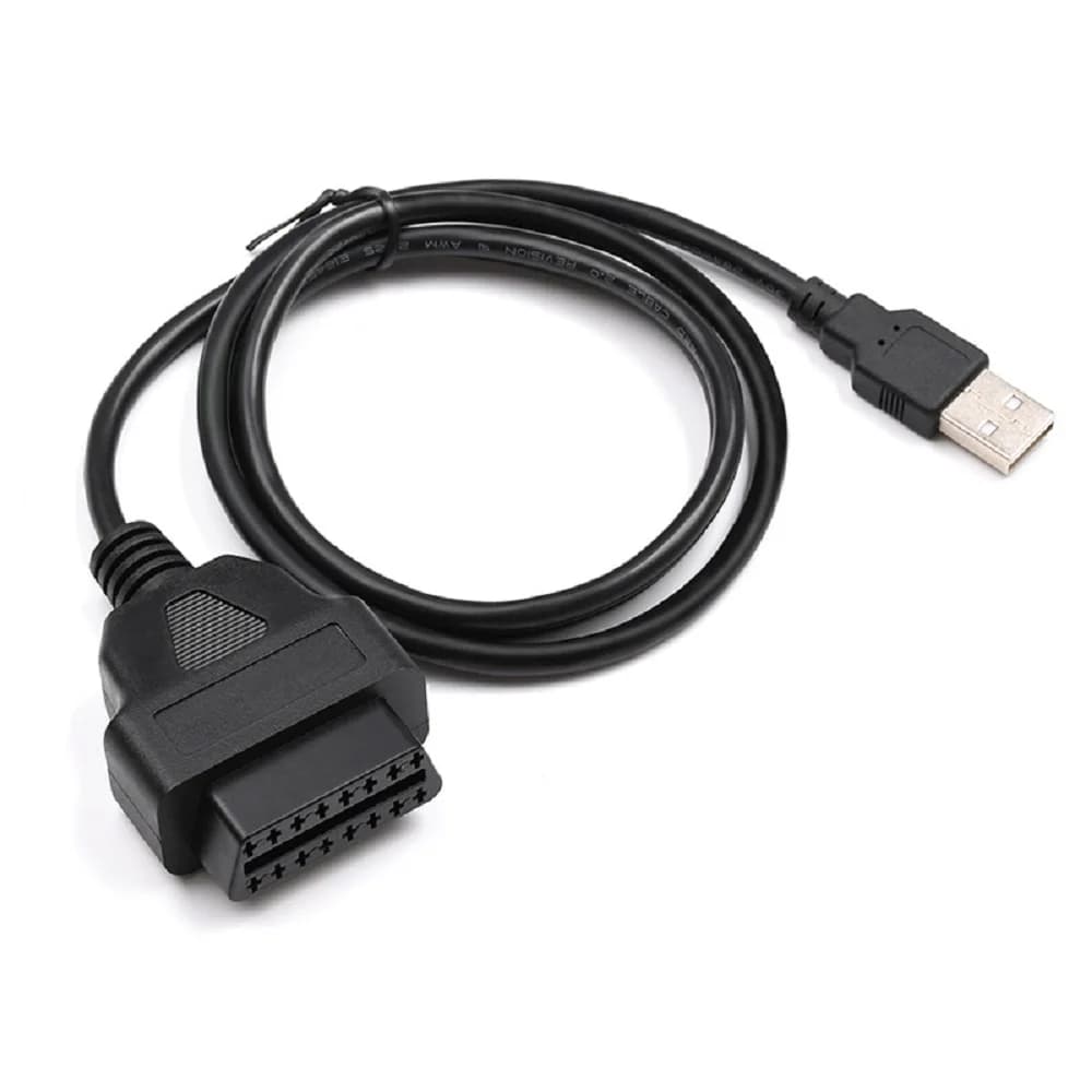 16Pin OBD2 To USB Port Adapter Cable Connector Diagnostic Tool 16Pin to USB connection cable 1M Dash Cam Extension Cable
