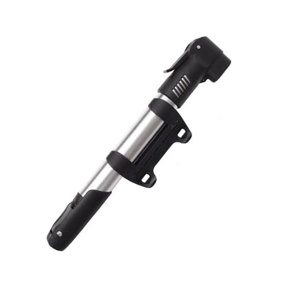 Mini pompa per bicicletta, gonfiatore portatile leggero in lega di alluminio, impugnatura ergonomica, staffa di montaggio, cinghia con gancio e anello, antiscivolo