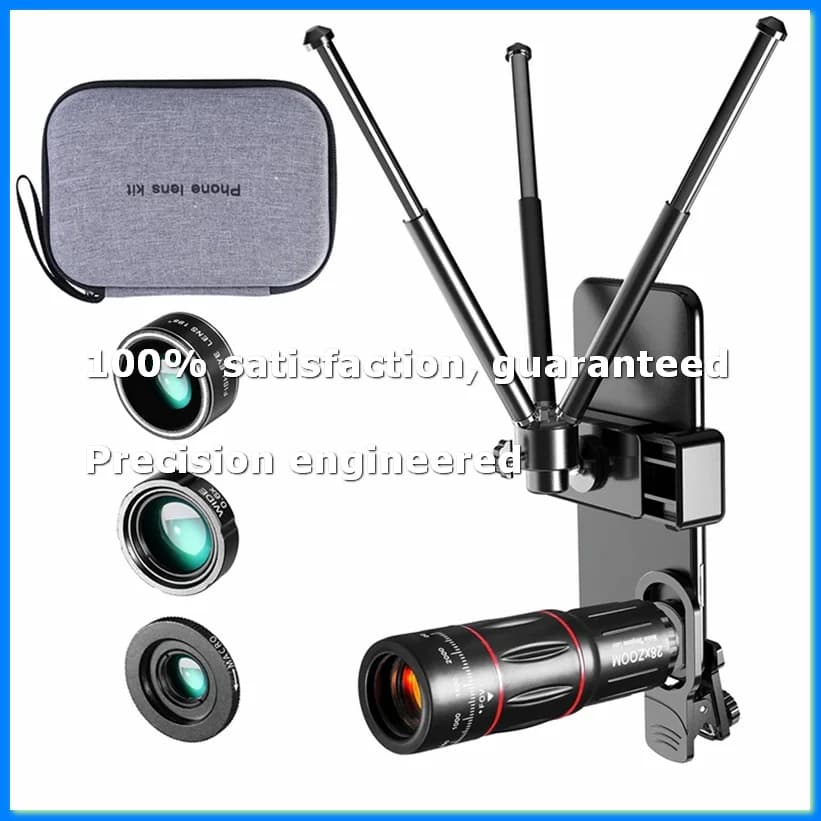 Lente per Fotocamera Smartphone 28X HD, Zoom Telescopico, Macro e Fish Eye - A69M