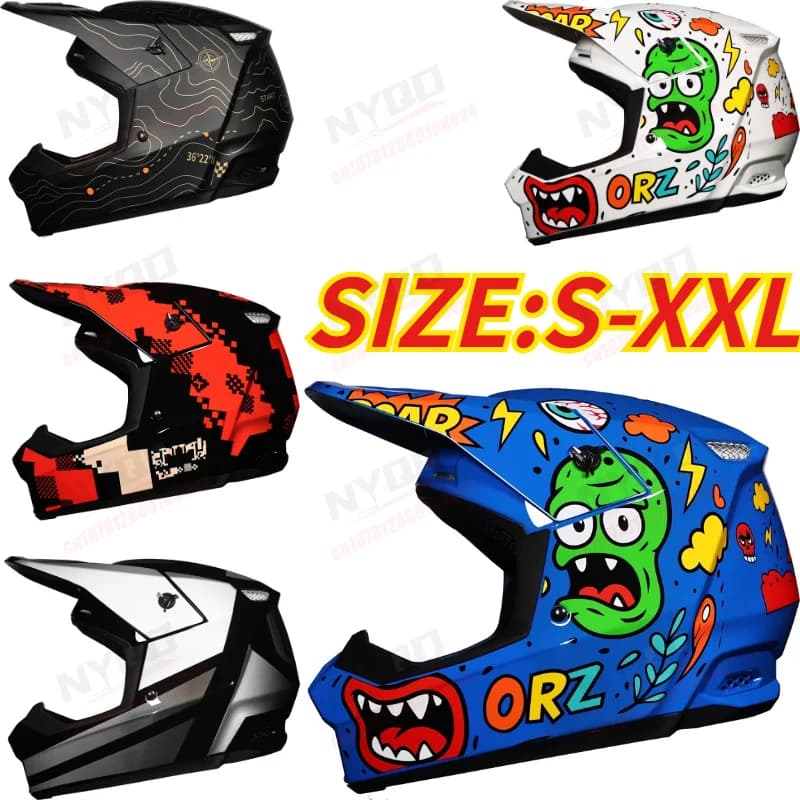 ORZ-903 Ultimo Modello di Casco per Moto Fuoristrada, Casco da Discesa DH per Mountain Bike e Motocross