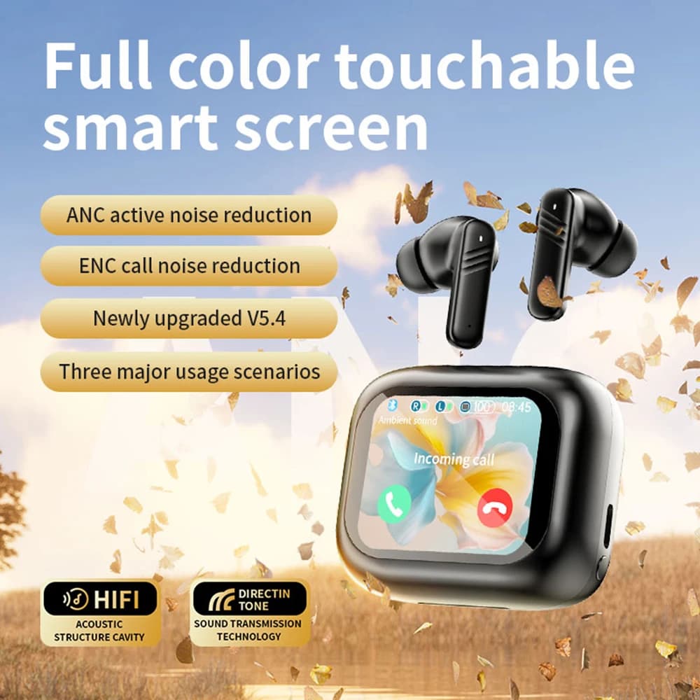 LX10 Touch Screen Wireless Bluetooth Headphones ANC Headset with Noise Cancellation With Mic Auxiliary In-ear stereo HiFi Headphones