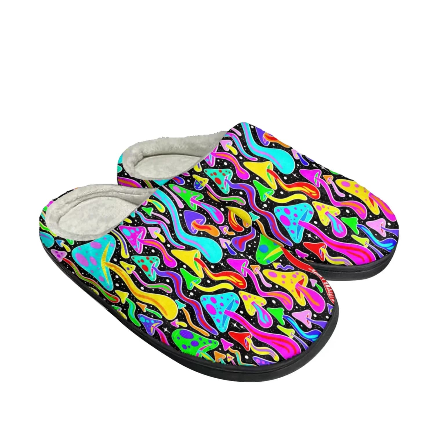 Psychedelic Mushroom Home Cotton Slippers Mens Womens Plush Bedroom Casual Keep Warm Shoes Thermal Indoor Slipper Custom Shoe