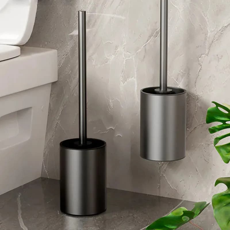Bathroom toilet brush holder Cleaning tools Aluminum space Wall mount No drill Shoe for vertical WC Bathroom accessories