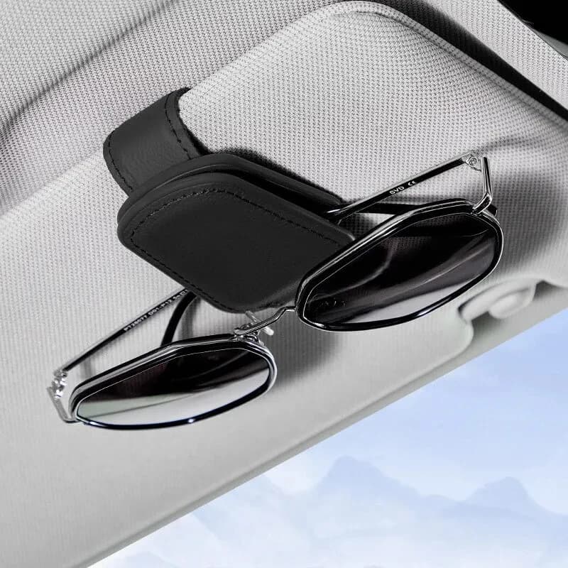 Clip per Occhiali da Auto Multifunzione, Supporto Magnetico in Pelle per Occhiali da Sole, Accessorio Universale per Auto