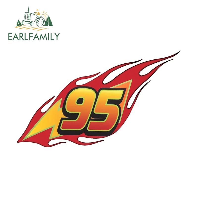 EARLFAMILY 95 Flame Cool Motorcycle Fuel Tank Cap Car Stickers Surfboard DIY Chic Car Door Vinyl Waterproof Decals Decoration