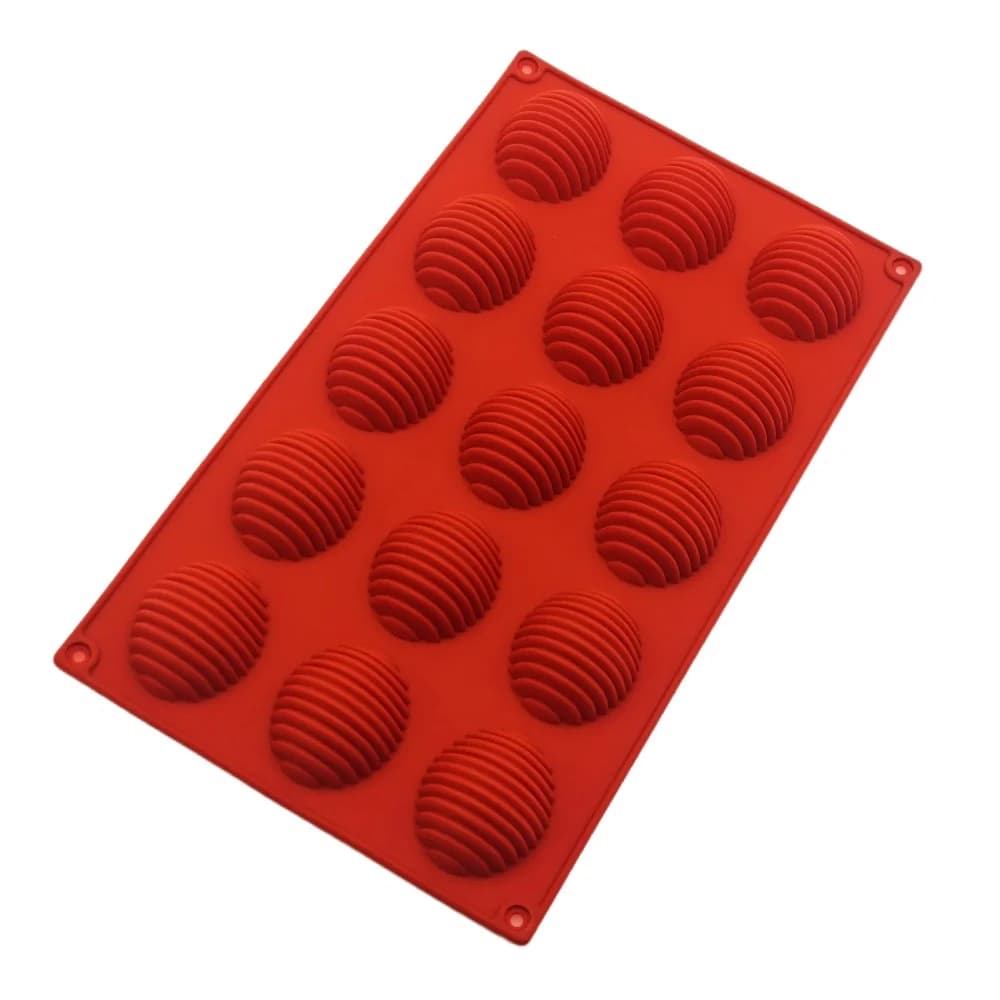 15 Cavity Threaded Half Ball Silicone Mold Non-stick Food Grade Silicone Mould For Cake Mousse Chocolate Handmade Soap Ice Cream