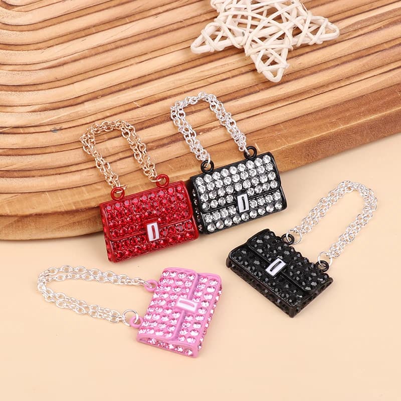 Fashion Creative Doll House Mini Metal Chain Bag Pendulum Doll Bag Miniature Shopping Handbag Clothing Accessories