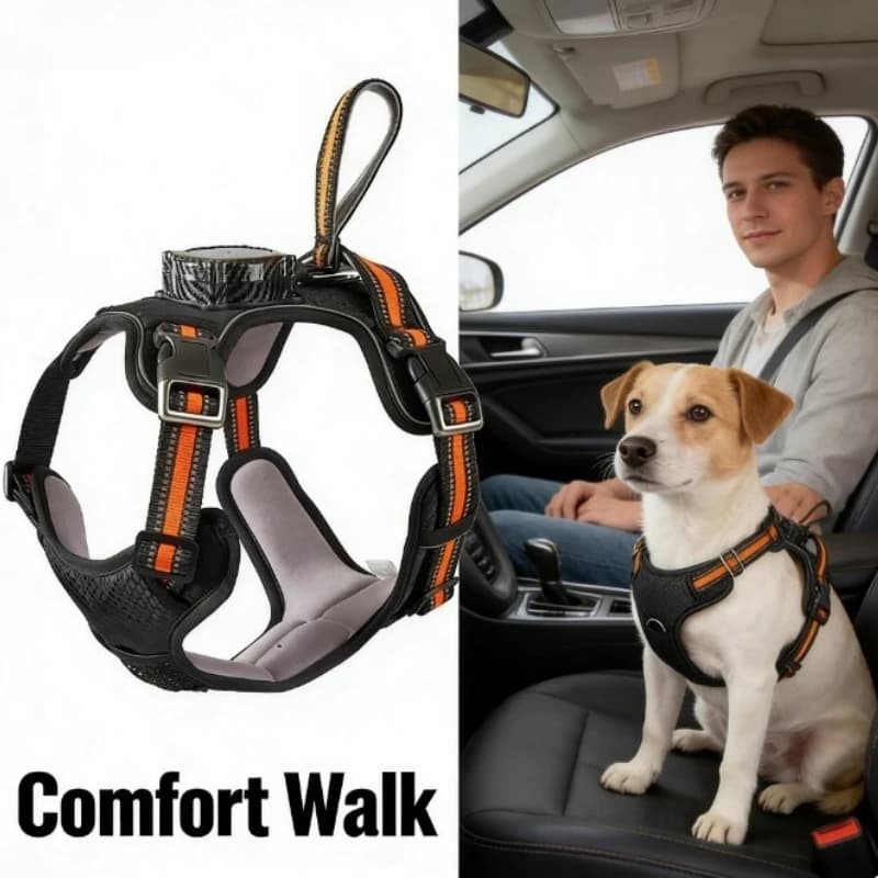 Nuovo Guinzaglio Retrattile Anti-Trazione per Cani con Pettorina Integrata Regolabile, Guinzaglio Automatico per Passeggio