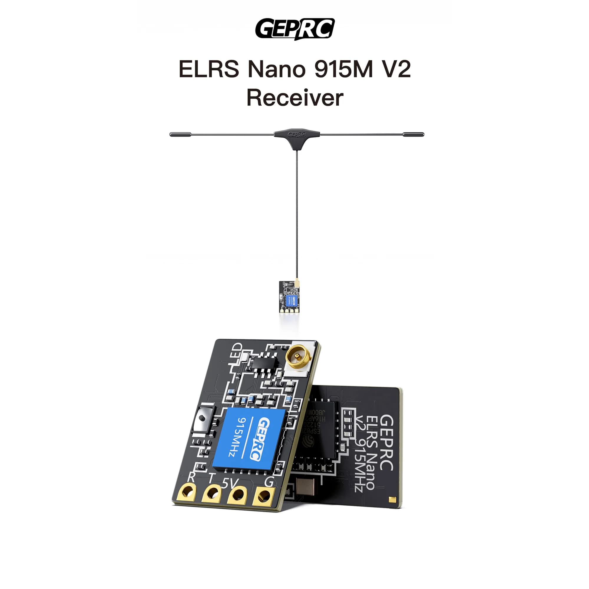 Ricevitore GEPRC ELRS Nano 915M V2 915MHz / 868MHz 50mW TCXO a Lungo Raggio Adatto per Droni FPV RC DIY