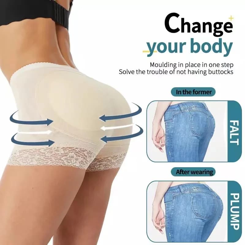Pantaloni per il sollevamento del sedere da donna con fondo per il sollevamento del sedere Glutei che gonfiano i glutei finti Intimo modellante del corpo Angoli piatti con imbottiture