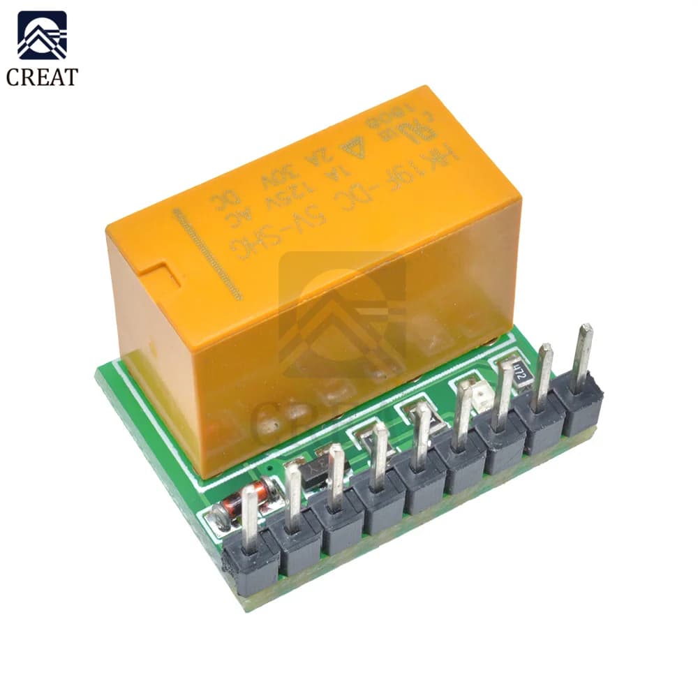 Mini 1 channel DC 5V 12V DC DPDT card relay double pole module switch HK19F-DC PCB for Arduino Raspberry Pi