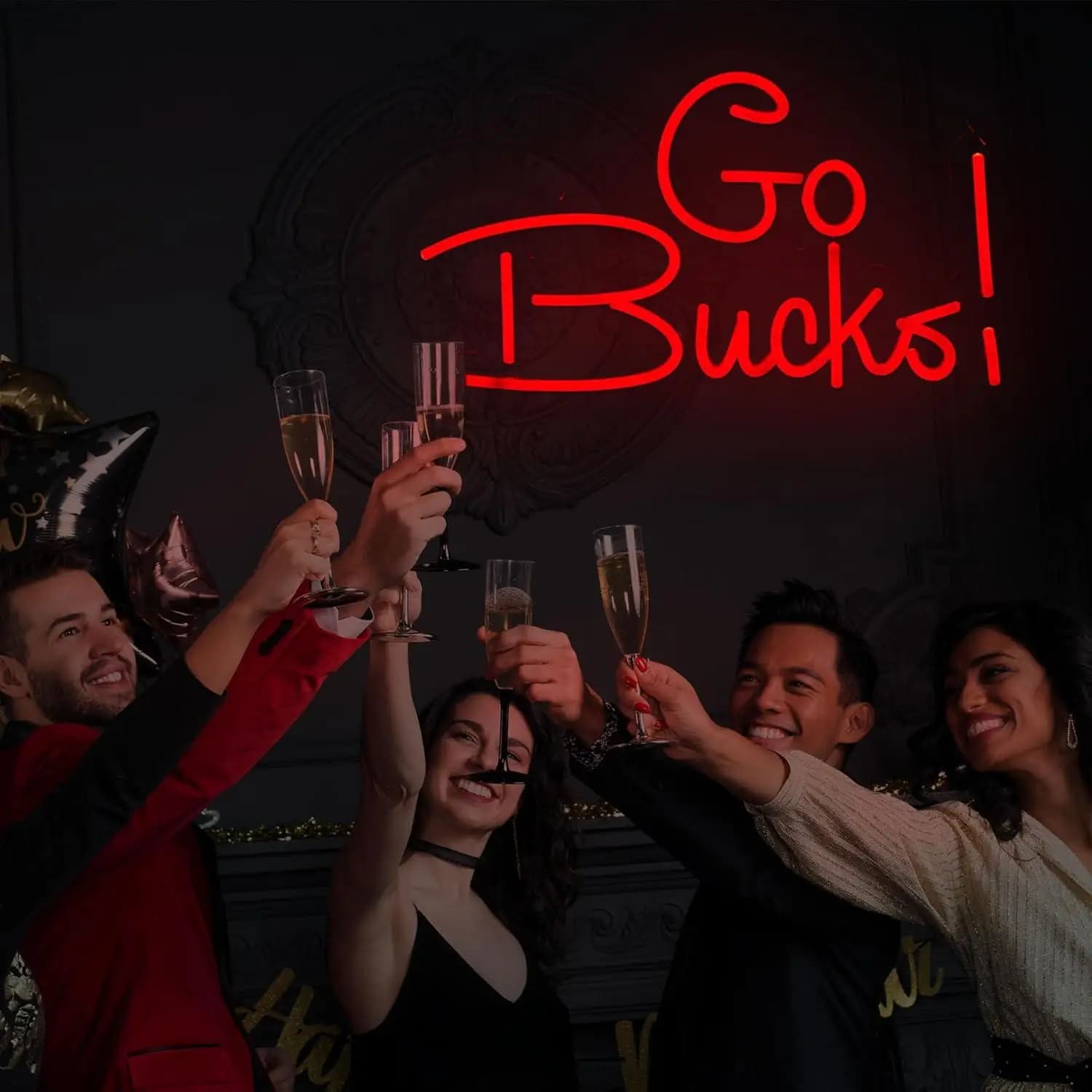 Insegna al Neon 'Go Bucks' USB Dimmerabile, Luci al Neon per Cameretta Bambini, Bar, Sala Giochi, Regalo per Appassionati di Football, Adolescenti, Decorazione Murale