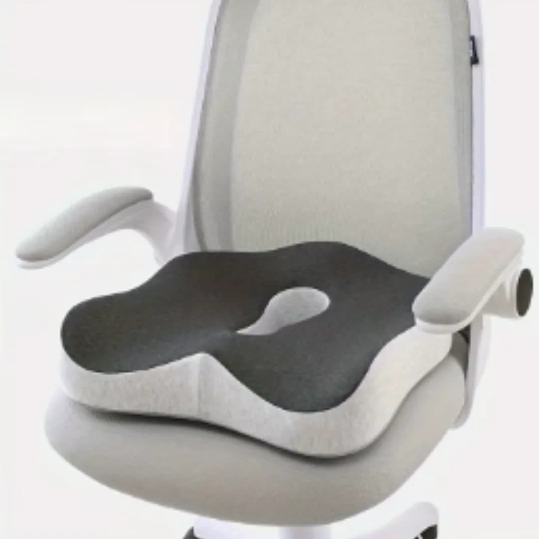 Cuscino del sedile in memory foam da 1 pezzo - Supporto ergonomico 3D | Verde chiaro e grigio, poliestere lavabile, decorazioni per la casa essenziali per auto/ufficio