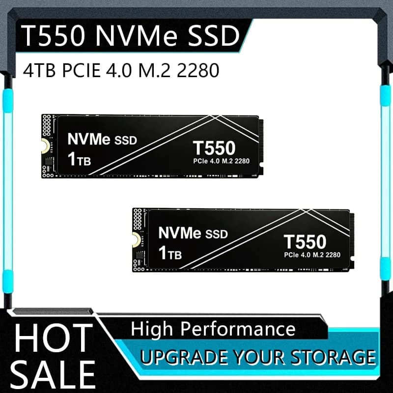 New T550 Portable SSD 1TB 2TB 4TB, PCIe 4.0 Gen4 Performance NVMe External Solid State Drive for Gaming PC, Laptop