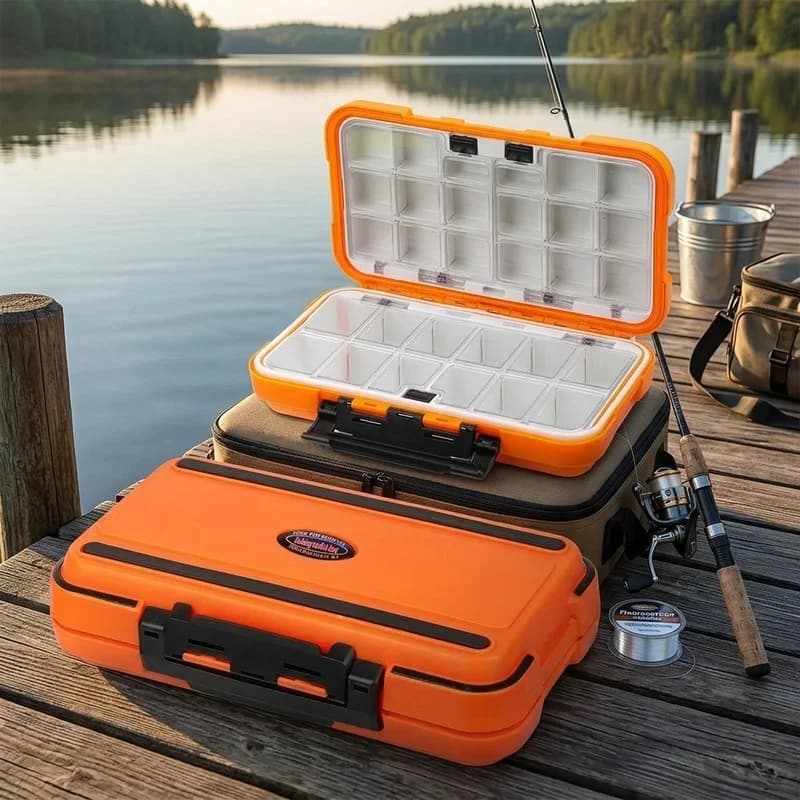 Fishing Tackle Box Waterproof Portable Storage Box with Compartments for Fish Hooks Lures Carp Fishing Gear