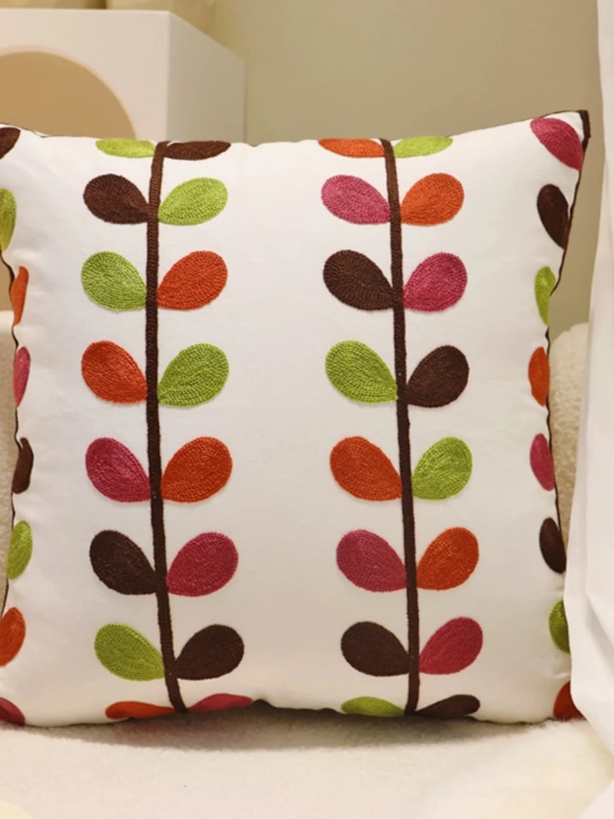Fodera per cuscino in pelle per divano e testiera letto, stile americano di alta gamma con motivo floreale